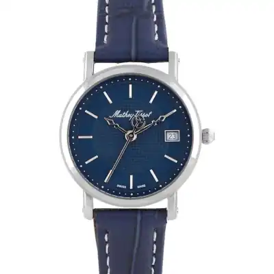 Mathey-Tissot City Leather Strap Blue Dial Quartz HB611251ABU Men's Watch