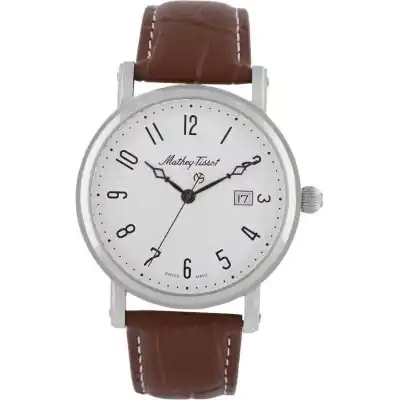 Mathey-Tissot City Leather Strap White Dial Quartz HB611251AG Men's Watch
