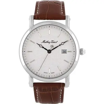 Mathey-Tissot City Leather Strap White Dial Quartz HB611251AI Men's Watch