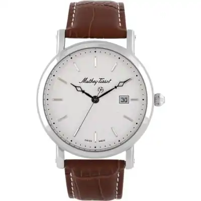 Mathey-Tissot City Leather Strap White Dial Quartz HB611251AI Men's Watch