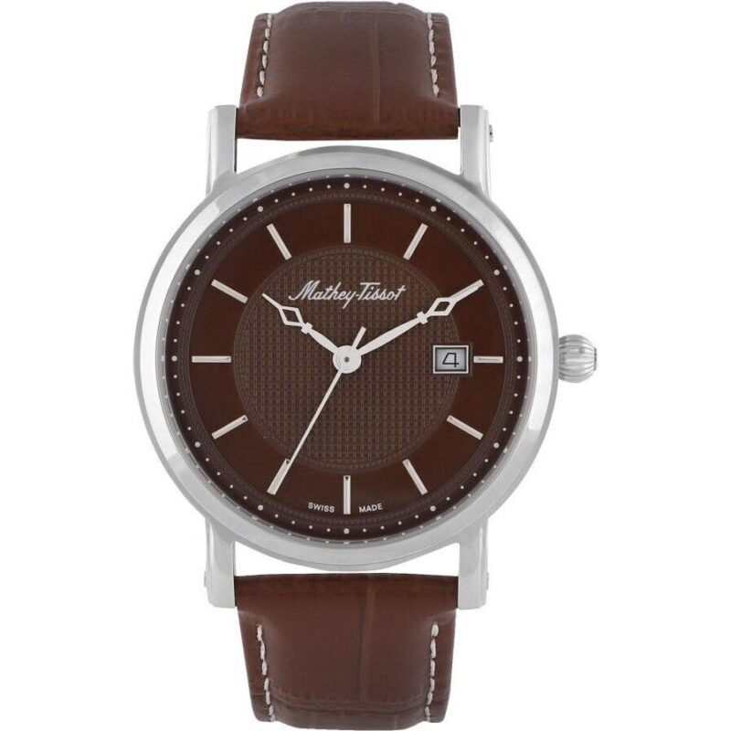 Mathey-Tissot City Leather Strap Brown Dial Quartz HB611251AM Men's Watch