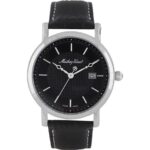Mathey-Tissot City Leather Strap Black Dial Quartz HB611251AN Men's Watch