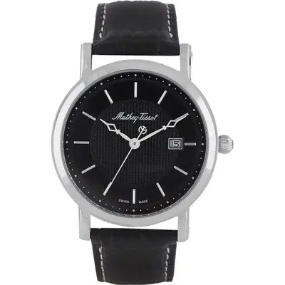 Mathey-Tissot City Leather Strap Black Dial Quartz HB611251AN Men's Watch