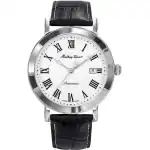 Mathey-Tissot City Leather Strap White Dial Automatic HB611251ATABR Men's Watch