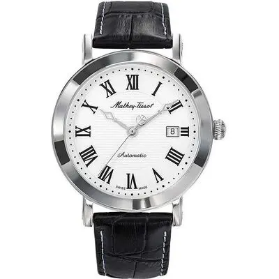 Mathey-Tissot City Leather Strap White Dial Automatic HB611251ATABR Men's Watch