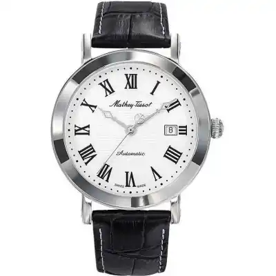 Mathey-Tissot City Leather Strap White Dial Automatic HB611251ATABR Men's Watch Mathey-Tissot City Leather Strap White Dial Automatic HB611251ATABR Men's Watch