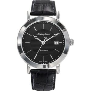Mathey-Tissot City Leather Strap Black Dial Automatic HB611251ATAN Men's Watch