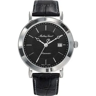 Mathey-Tissot City Leather Strap Black Dial Automatic HB611251ATAN Men's Watch