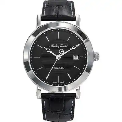 Mathey-Tissot City Leather Strap Black Dial Automatic HB611251ATAN Men's Watch
