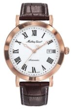 Mathey-Tissot City Leather Strap White Dial Automatic HB611251ATPBR Men's Watch