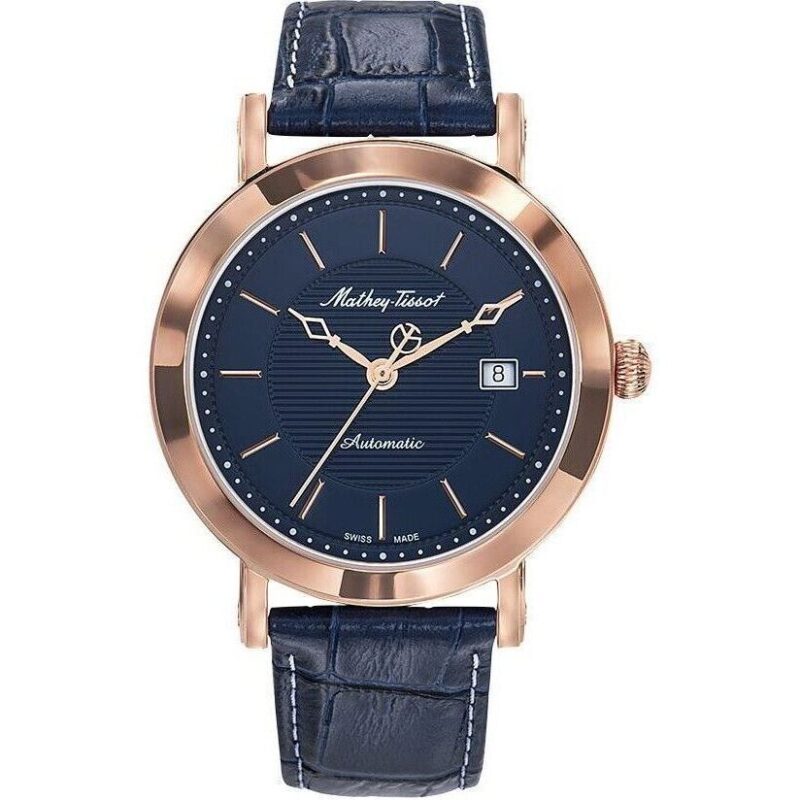 Mathey-Tissot City Leather Strap Blue Dial Automatic HB611251ATPBU Men's Watch