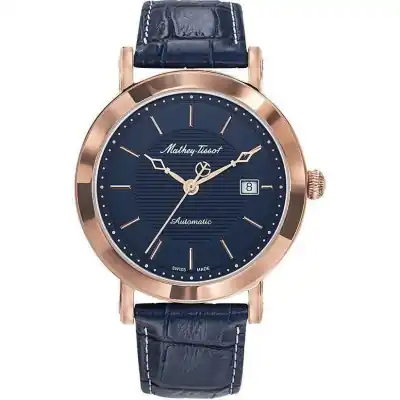 Mathey-Tissot City Leather Strap Blue Dial Automatic HB611251ATPBU Men's Watch