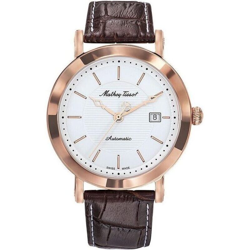 Mathey-Tissot City Leather Strap White Dial Automatic HB611251ATPI Men's Watch Mathey-Tissot City Leather Strap White Dial Automatic HB611251ATPI Men's Watch