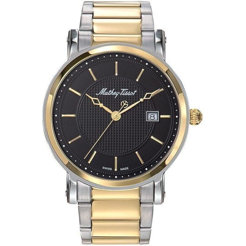 Mathey-Tissot City Two Tone Stainless Steel Black Dial Quartz HB611251MBN Men's Watch Mathey-Tissot City Two Tone Stainless Steel Black Dial Quartz HB611251MBN Men's Watch
