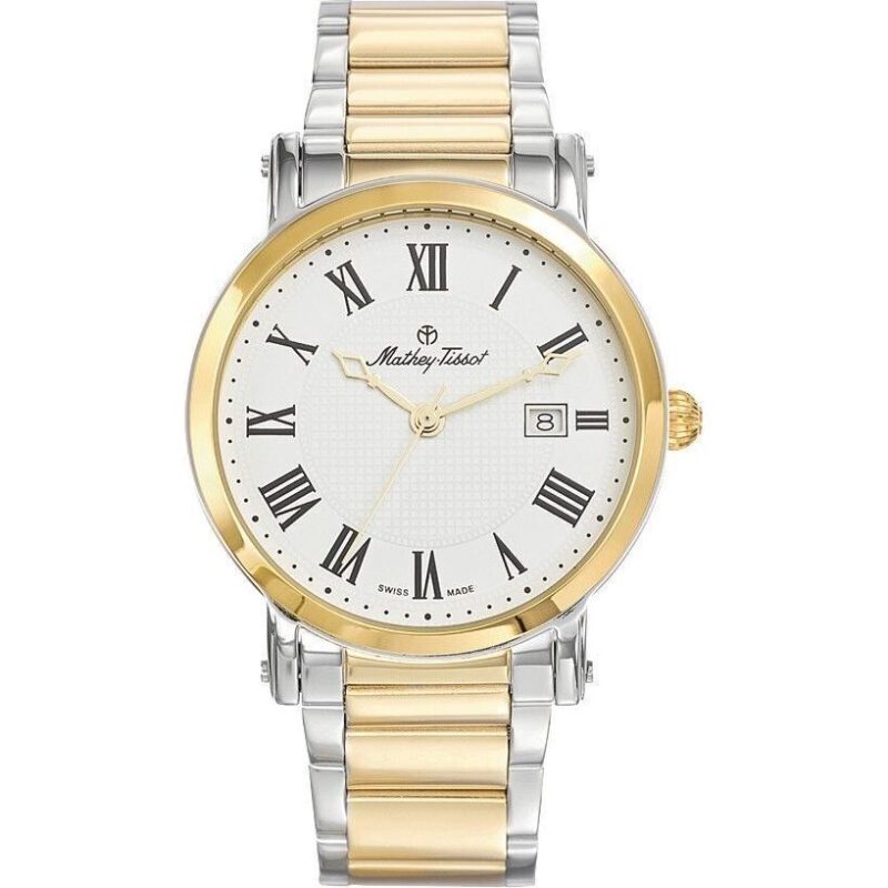 Mathey-Tissot City Two Tone Stainless Steel White Dial Quartz HB611251MBR Men's Watch Mathey-Tissot City Two Tone Stainless Steel White Dial Quartz HB611251MBR Men's Watch