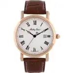 Mathey-Tissot City Leather Strap White Dial Quartz HB611251PBR Men's Watch