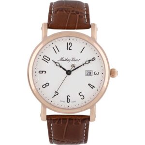 Mathey-Tissot City Leather Strap White Dial Quartz HB611251PG Men's Watch
