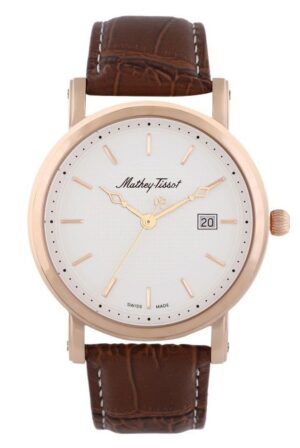 Mathey-Tissot City Leather Strap White Dial Quartz HB611251PI Men's Watch