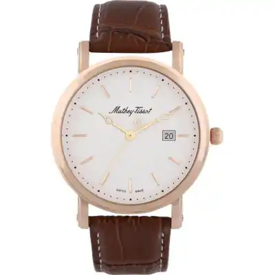 Mathey-Tissot City Leather Strap White Dial Quartz HB611251PI Men's Watch