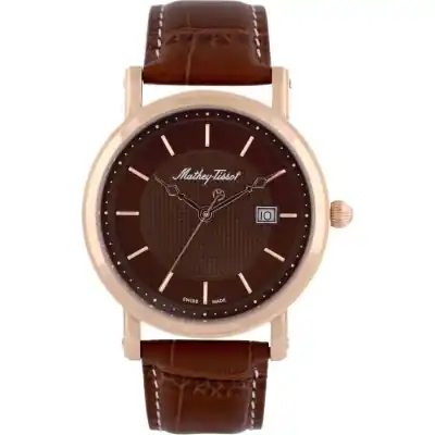 Mathey-Tissot City Leather Strap Brown Dial Quartz HB611251PM Men's Watch