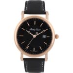 Mathey-Tissot City Leather Strap Black Dial Quartz HB611251PN Men's Watch