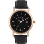 Mathey-Tissot City Leather Strap Black Dial Quartz HB611251PN Men's Watch
