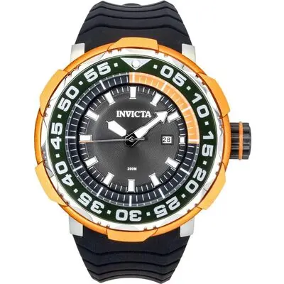 Invicta Pro Diver Ocean Voyage Silicone Strap Black Dial Quartz 48340 200M Men's Watch