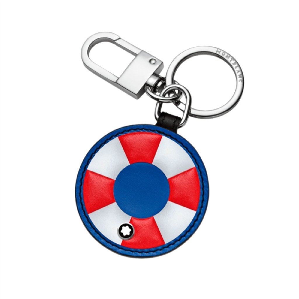 MB124585 Montblanc Meisterstück Life Ring Nautical Key Fob in Soft Grain Black Leather – Unisex Luxury Accessory (MB124585)