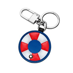 Home 15 Montblanc Meisterstück Life Ring Nautical Key Fob in Soft Grain Black Leather – Unisex Luxury Accessory (MB124585)