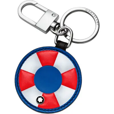 Montblanc Meisterstück Life Ring Nautical Key Fob in Soft Grain Black Leather – Unisex Luxury Accessory (MB124585)