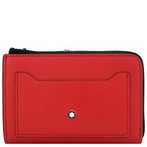 Home 5 Montblanc Meisterstück Origin Collection Coral Red Deep Shine Leather Key Pouch with 4 Card Slots – Unisex Luxury Accessory (MB129691)