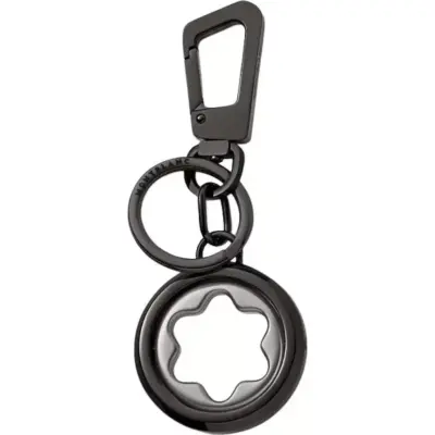Montblanc MST Key Fob Spinning Emblem Bk/Gr (MB131106) - SMALL LEATHER GOODS