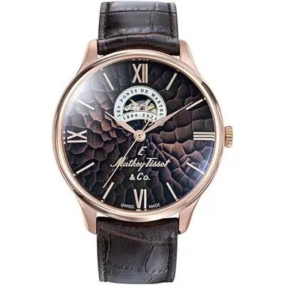 Mathey-Tissot Edmond Limited Edition Open Heart Brown Dial Automatic MC1886PI Men's Watch