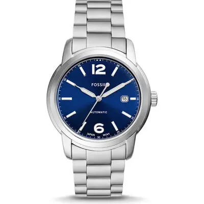 Fossil Heritage Automatic Stainless Steel Blue Dial Men's Watch (ME3244)
