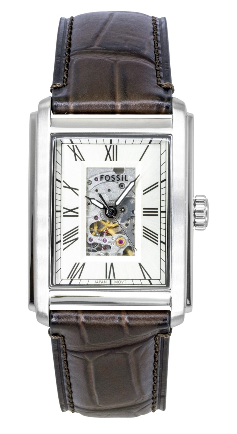 Fossil Carraway Croco Leather Strap Open Heart Beige Dial Automatic ME3272 Men's Watch