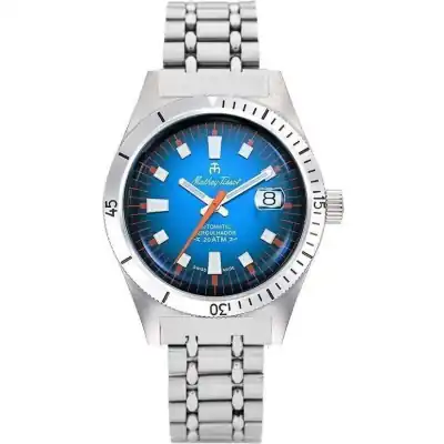 Mathey-Tissot Mergulhador Stainless Steel Blue Dial Automatic Diver's MRG1 200M Men's Watch With Extra Strap