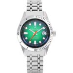 Mathey-Tissot Mergulhador Stainless Steel Green Dial Automatic Diver's MRG2 200M Men's Watch With Extra Strap