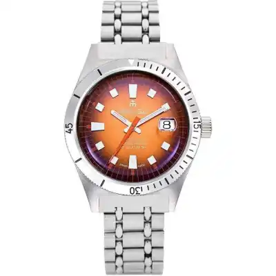 Mathey-Tissot Mergulhador Stainless Steel Orange Dial Automatic Diver's MRG3 200M Men's Watch Watch With Extra Strap