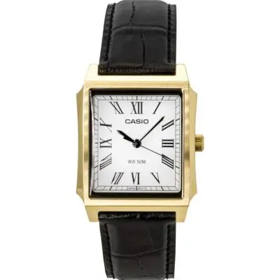 Casio Standard Analog Leather Strap White Dial Quartz MTP-B190GL-7BV Men's Watch