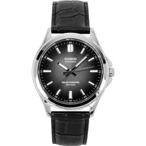 Casio Standard Analog Leather Strap Black Dial Solar MTS-RS100L-1AV Men's Watch