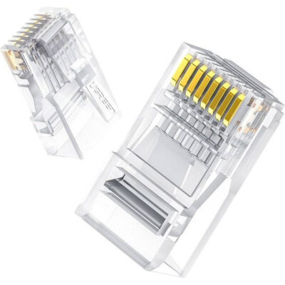 UGREEN Cat6 RJ45 Modular Plugs - Transparent with Gold Contacts (10 Pieces)