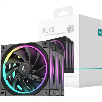 DeepCool FL12 3-in-1 ARGB 120mm PWM 3 Fan Pack - Black