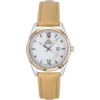 Orient Stretto Leather Strap White Dial Solar Ra-wg0604s Women's Watch