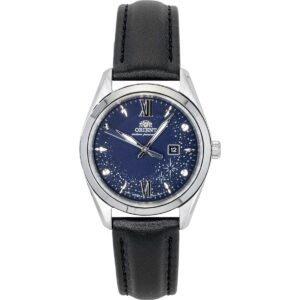 Orient Stretto Leather Strap Blue Dial Solar RA-WG0605L Women's Watch