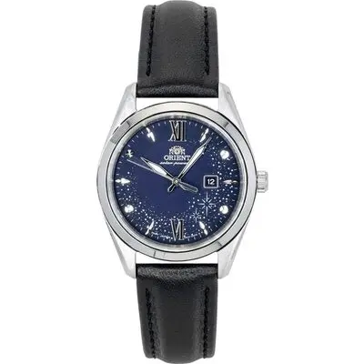 Orient Stretto Leather Strap Blue Dial Solar RA-WG0605L Women's Watch