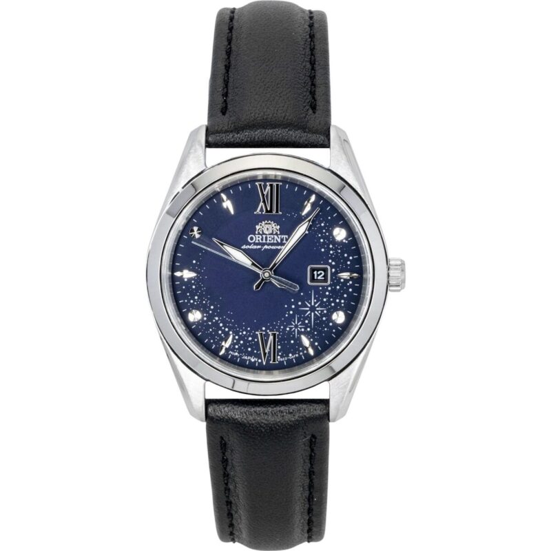 Orient Stretto Leather Strap Blue Dial Solar RA-WG0605L Women's Watch