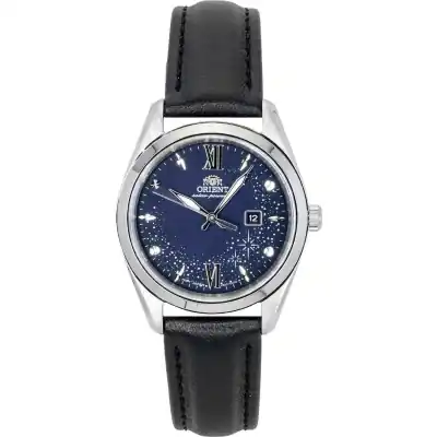 Orient Stretto Leather Strap Blue Dial Solar RA-WG0605L Women's Watch