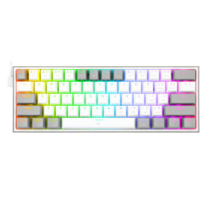 Redragon K617 FIZZ 60% Wired RGB Gaming Keyboard - White/Grey (RD-K617-RGB-WG)