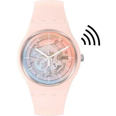 Swatch Fleetingly Pink Pay! (SO32P103-5300) Unisex WATCHES