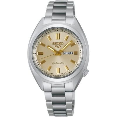 Seiko 5 Sports Hebitama SNXS Stainless Steel Cream Dial Automatic SRE023K1 100M Women's Watch